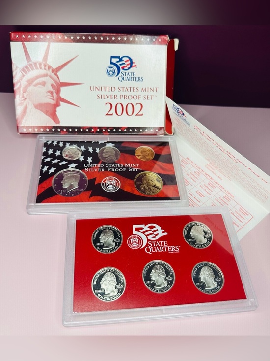 2002 United States Mint Silver Proof Set in original packaging with COA
